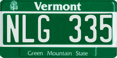 VT license plate NLG335