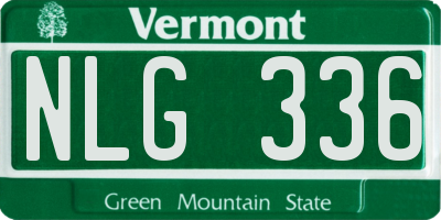 VT license plate NLG336