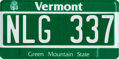 VT license plate NLG337