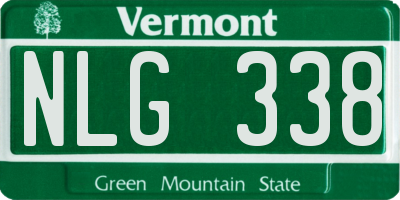 VT license plate NLG338