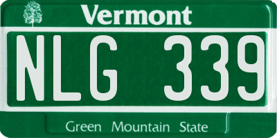 VT license plate NLG339