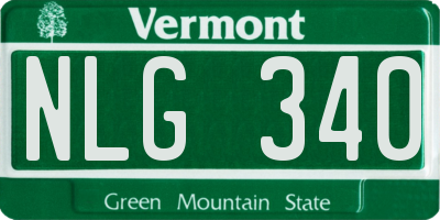 VT license plate NLG340