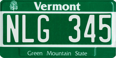 VT license plate NLG345