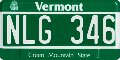 VT license plate NLG346