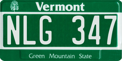 VT license plate NLG347