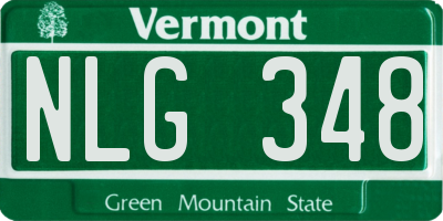 VT license plate NLG348