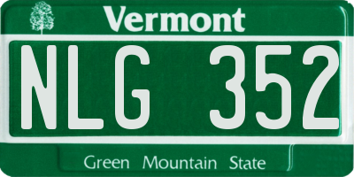 VT license plate NLG352