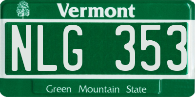 VT license plate NLG353
