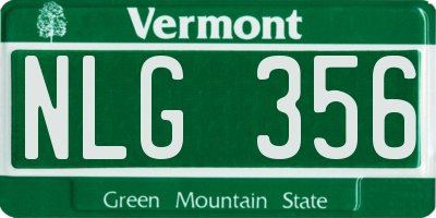 VT license plate NLG356