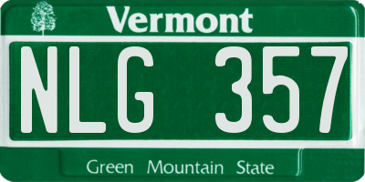 VT license plate NLG357