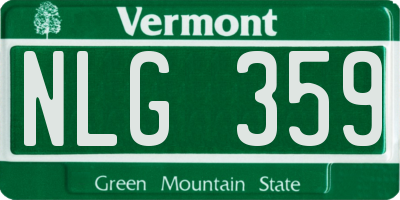 VT license plate NLG359