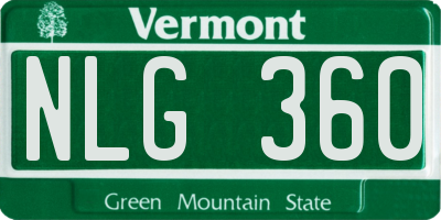 VT license plate NLG360