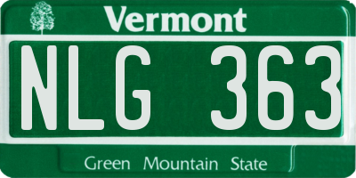 VT license plate NLG363