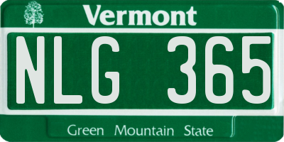 VT license plate NLG365