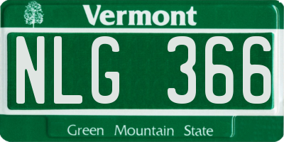 VT license plate NLG366