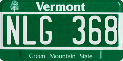 VT license plate NLG368