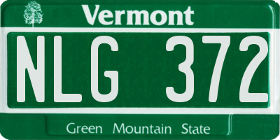 VT license plate NLG372