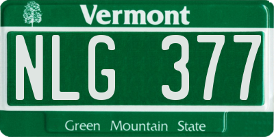 VT license plate NLG377