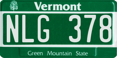 VT license plate NLG378