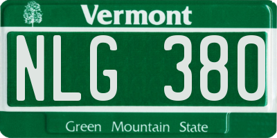 VT license plate NLG380