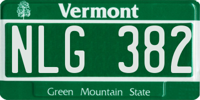 VT license plate NLG382
