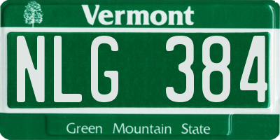 VT license plate NLG384