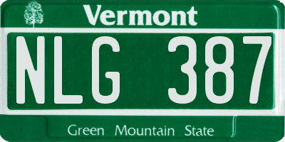 VT license plate NLG387
