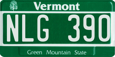 VT license plate NLG390