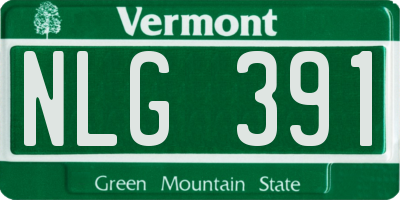 VT license plate NLG391