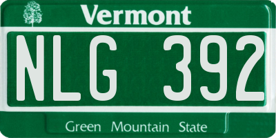 VT license plate NLG392