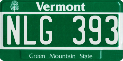 VT license plate NLG393