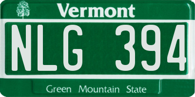 VT license plate NLG394
