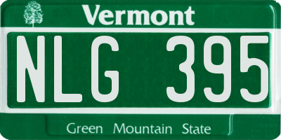 VT license plate NLG395