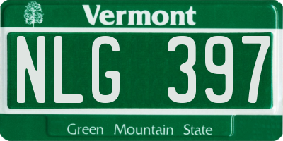 VT license plate NLG397