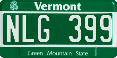 VT license plate NLG399