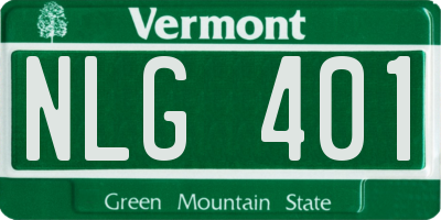 VT license plate NLG401