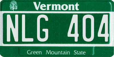 VT license plate NLG404