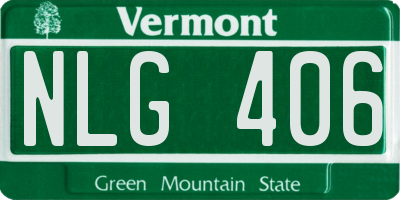 VT license plate NLG406