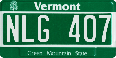 VT license plate NLG407