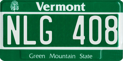 VT license plate NLG408
