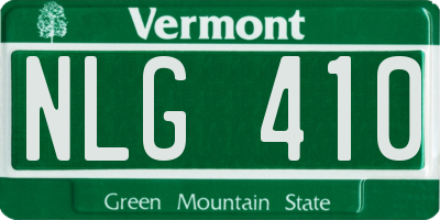 VT license plate NLG410