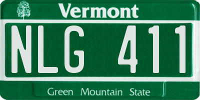 VT license plate NLG411