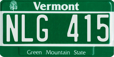 VT license plate NLG415