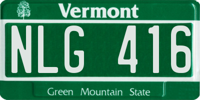 VT license plate NLG416