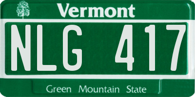 VT license plate NLG417