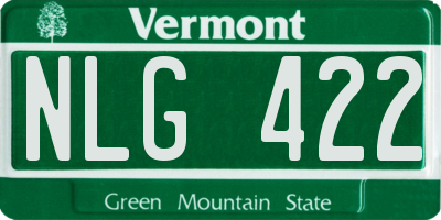 VT license plate NLG422
