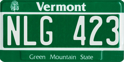 VT license plate NLG423