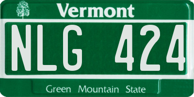 VT license plate NLG424