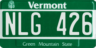 VT license plate NLG426