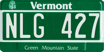 VT license plate NLG427